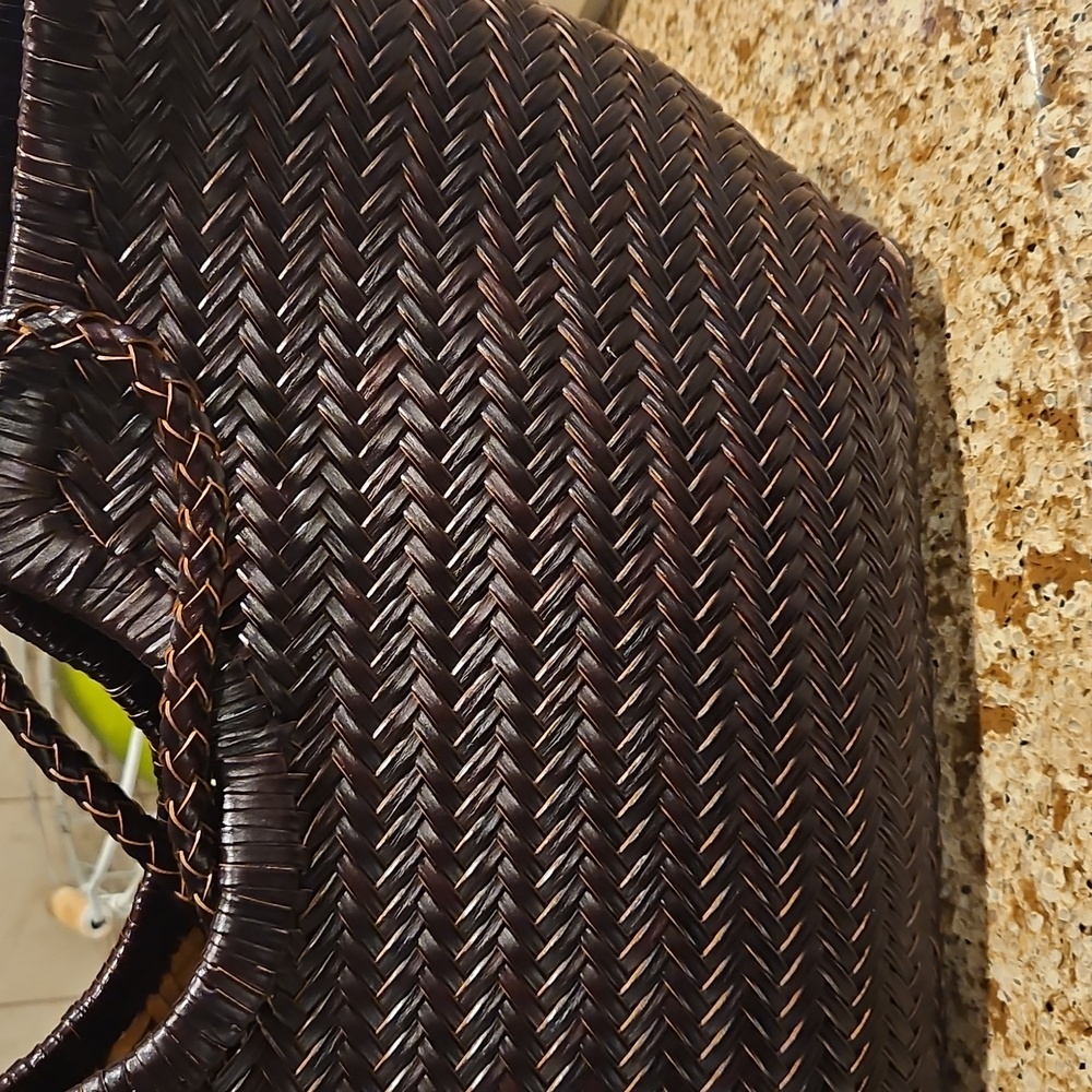 Nwt Split Leather Woven Bag - Picture 3 of 11